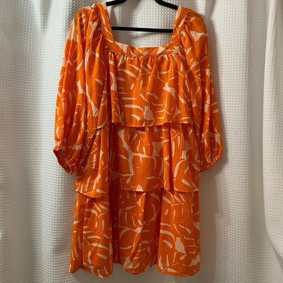 NWT Who What Wear Tropical Tiered Dress - Picture 6 of 9